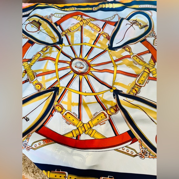 Collection of Five Preloved Branded or Fashion Silk-like Polyester Scarfs (GUC) - Picture 9 of 17